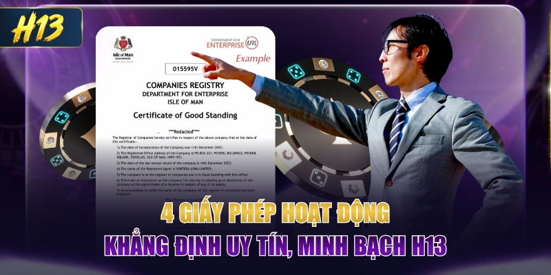 4 Giấy Phép Hoạt Động Khẳng Định Uy Tín, Minh Bạch H13
