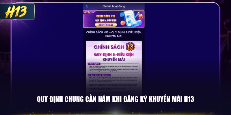 Quy định chung cần nắm khi đăng ký khuyến mãi H13